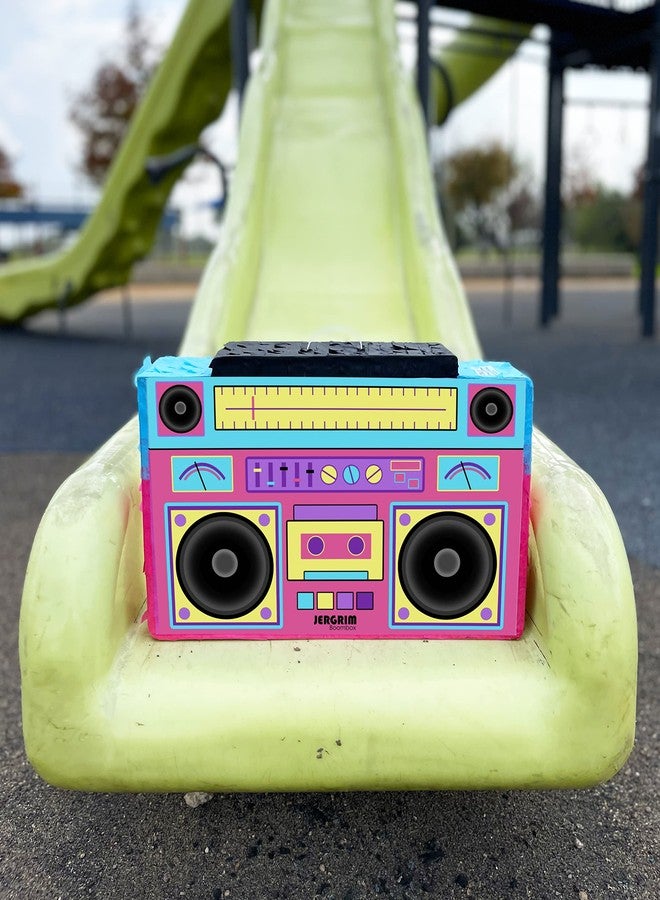 Jergrim Boombox Piñata 4-Piece Set perfect for Retro Birthday Party, Decorations, 80s Parties, Hip Hop 90s, 1980’s Radio Piñata for kids and adults (17”X10”) Durable! - Image 3