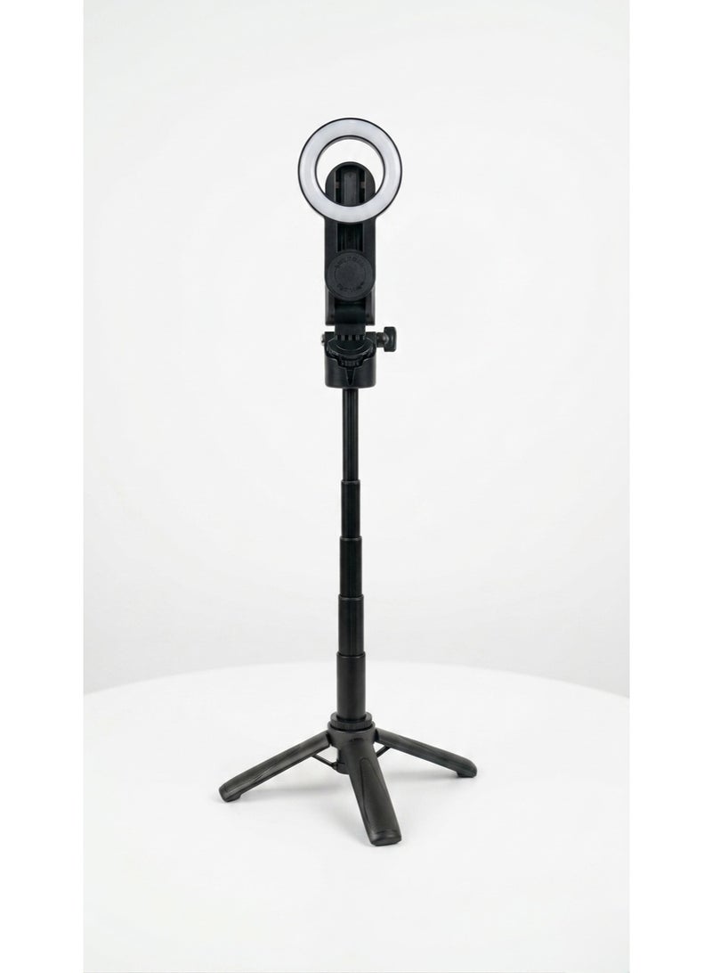P15 Mini 3-in-1 MagSafe Wireless Selfie Stick Tripod with Detachable Bluetooth Remote & Quadruped Stand - Black - Image 3