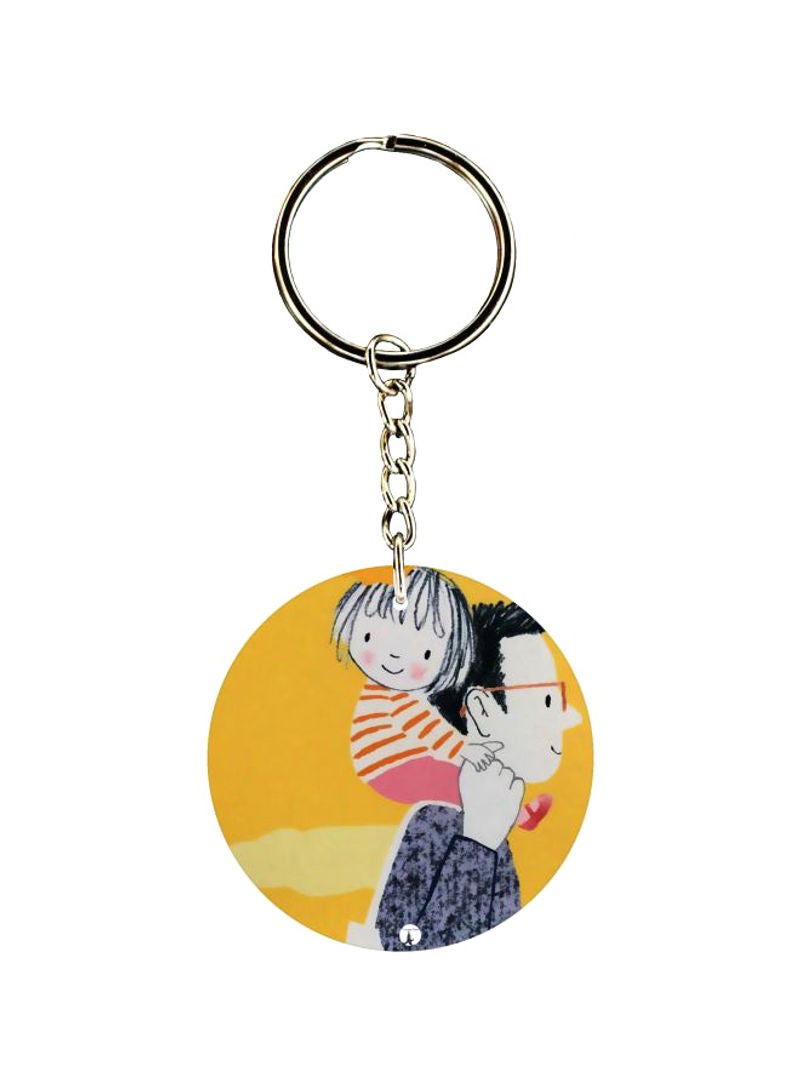 RKN Double Sided Father Child Printed Keychain