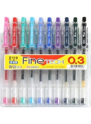 Dong-A Needle Pen Finetech 0.3 mm 10 Colors 