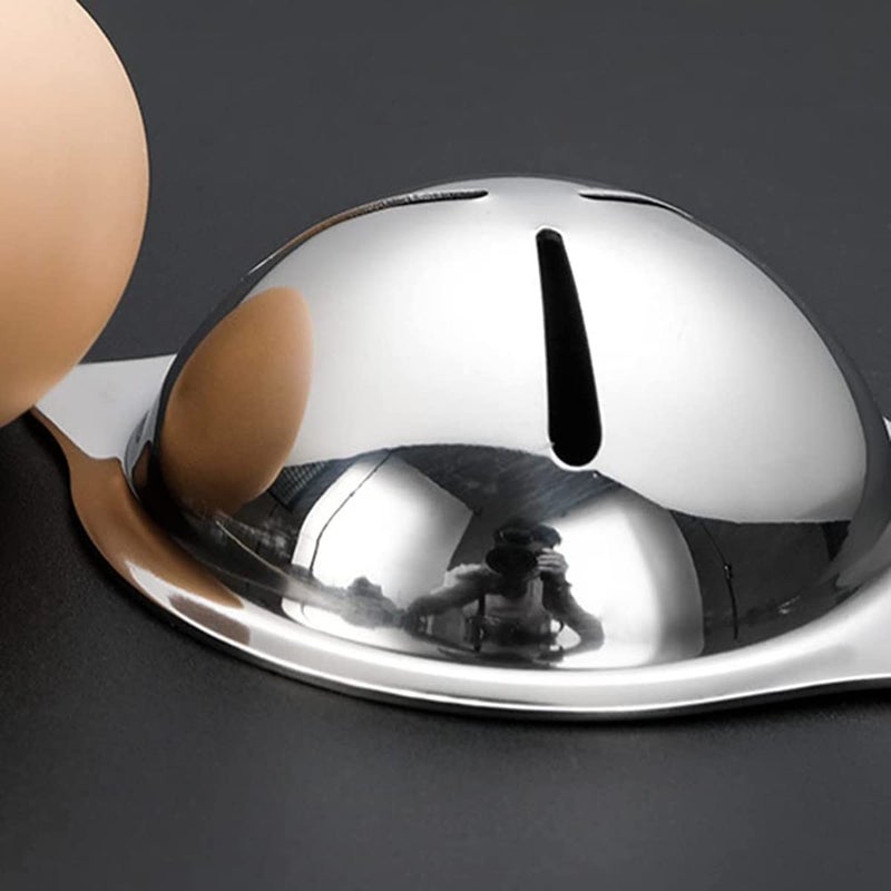 PLENARO Stainless Steel Egg White Separator Egg Yolk and Egg White Filter Kitchen Baking Tools Pack of 2 - Image 3