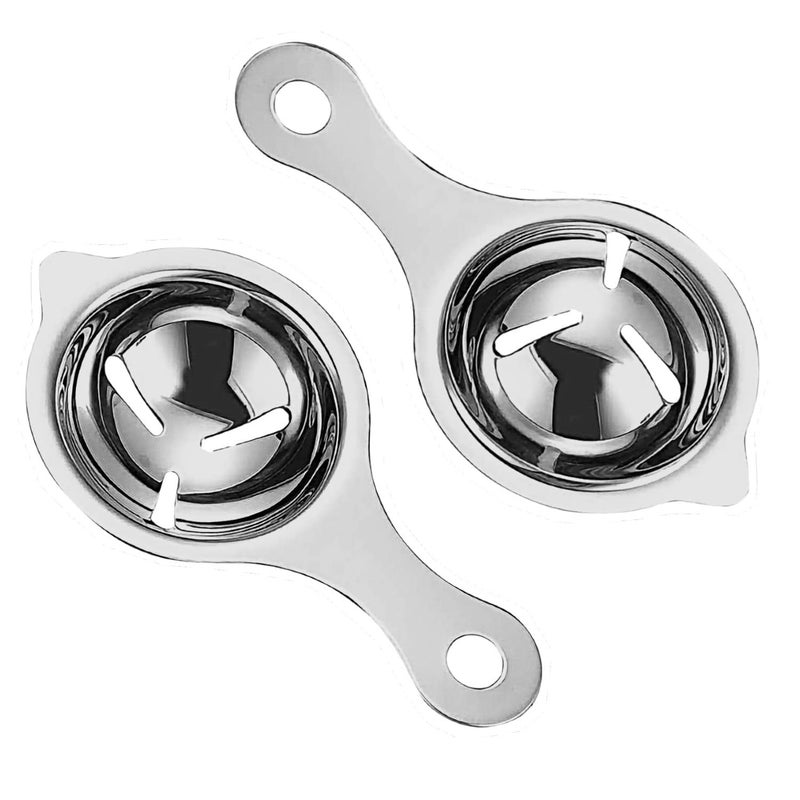 PLENARO Stainless Steel Egg White Separator Egg Yolk and Egg White Filter Kitchen Baking Tools Pack of 2 - Image 1