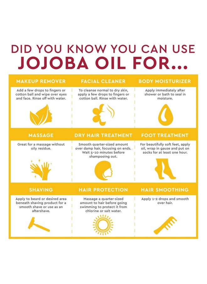 DESERT ESSENCE Desert Essence 100% Pure Jojoba Oil 2 fl oz - Organic Face Moisturizer, Hair & Scalp Oil - Non-GMO, Vegan, Gluten-Free - Cold-Pressed Jojoba - Safe for Sensitive Skin, Hydration & Balance  - Image 4