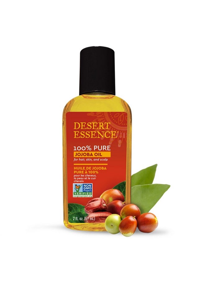 DESERT ESSENCE Desert Essence 100% Pure Jojoba Oil 2 fl oz - Organic Face Moisturizer, Hair & Scalp Oil - Non-GMO, Vegan, Gluten-Free - Cold-Pressed Jojoba - Safe for Sensitive Skin, Hydration & Balance  - Image 2