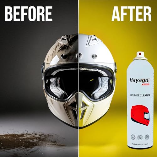 HAYAGO Helmet Cleaner Kit (250 ML) with Microfiber Cloth | Anti-Bacterial, Odor Neutralizer Technology with Fresh Cotton Fragrance | Suitable for Helmet Interior & Exterior. - Image 3