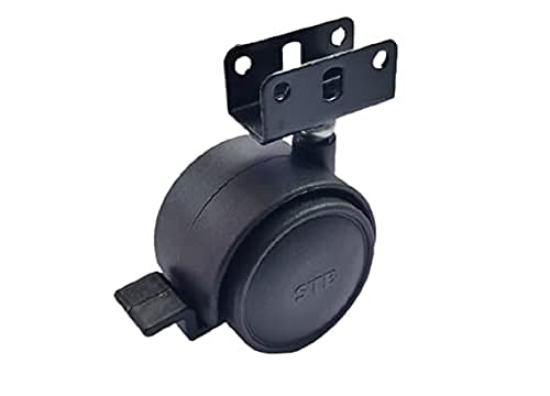 Caster Wheel 180Kg Weight Capacity 50mm for Furniture Black Twin Wheel Plywood Castor Plate with LockStopperBreak Pack of 4 Pcs  - Image 4