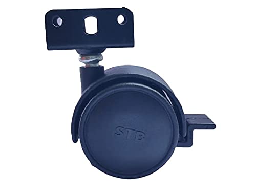 Caster Wheel 180Kg Weight Capacity 50mm for Furniture Black Twin Wheel Plywood Castor Plate with LockStopperBreak Pack of 4 Pcs  - Image 5