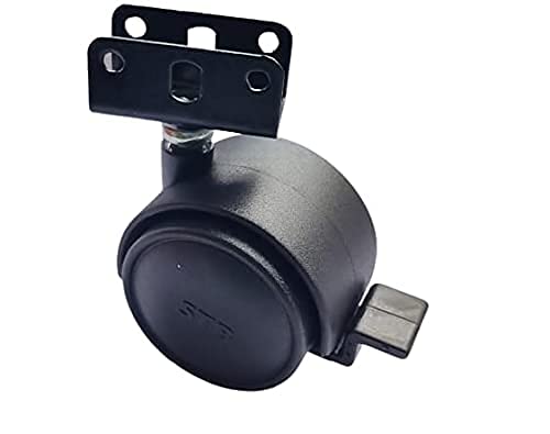 Caster Wheel 180Kg Weight Capacity 50mm for Furniture Black Twin Wheel Plywood Castor Plate with LockStopperBreak Pack of 4 Pcs  - Image 3