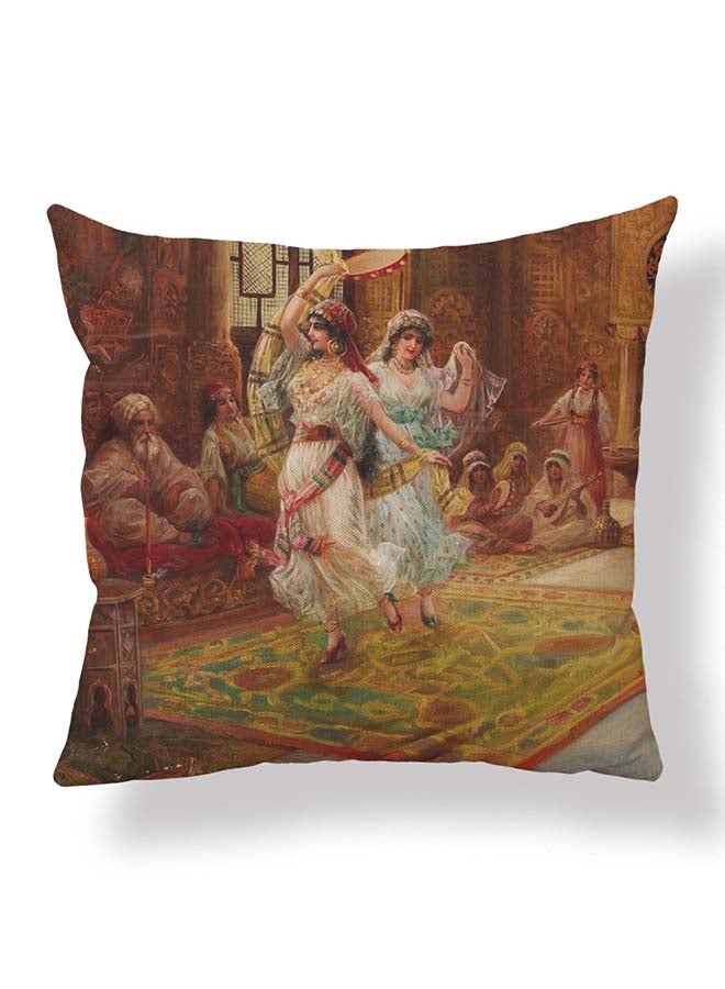 NIBEMINENT European Style Palace Pattern Cushion Cover Brown 45x45centimeter