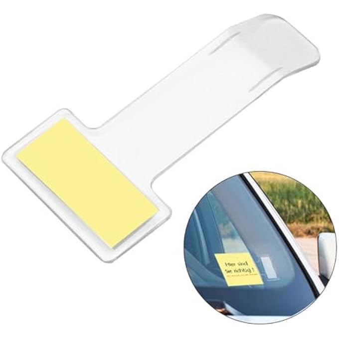 rayihni 10 Pieces Transparent Car Parking Ticket Holder Clip Car Windshield Windscreen Tickets Holder with Adhesive Tape Permit Work Pass Clips - Image 3