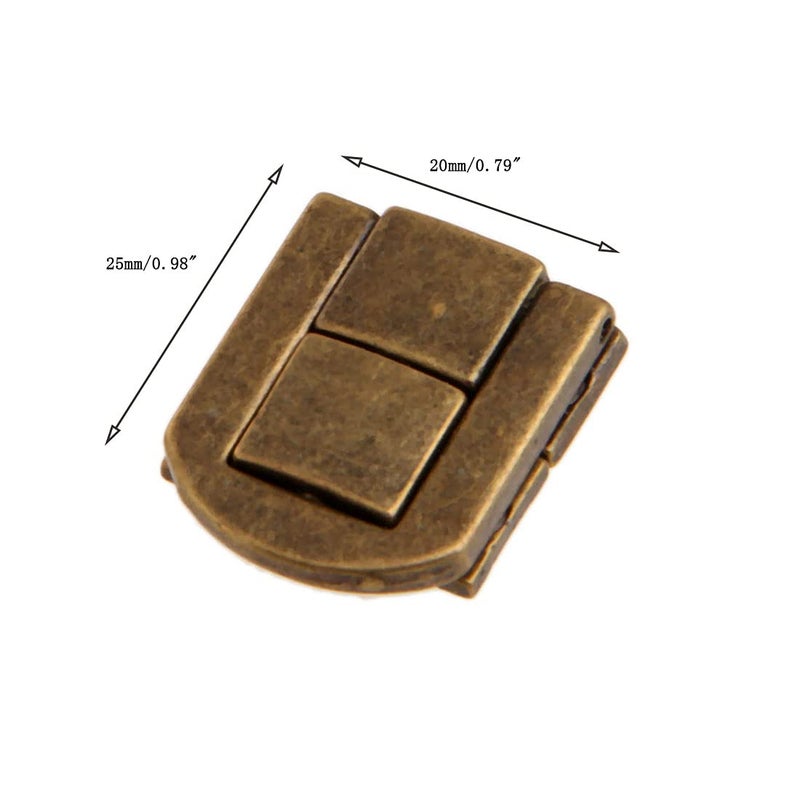 dophee Toggle Catch Lock 0.98"x0.79" Antique Bronze Retro Style Iron Hasp Wood Chest Lock Latch Clasp with Screws for Jewellery Box Suitcase Chest Decoration (5-Pack) - Image 4