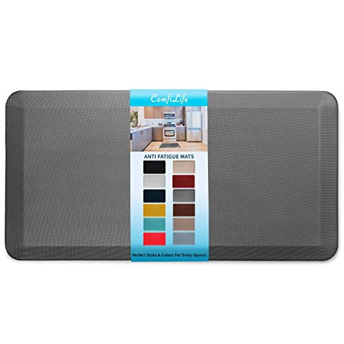 ComfiLife Anti Fatigue Floor Mat  3/4 Inch Thick Kitchen Mats for Floor, Standing Desk Mat, Kitchen Rug  Comfort at Home, Office  Durable  Stain Resistant  Non-Slip Bottom (24" x 70", Charcoal) - Image 1