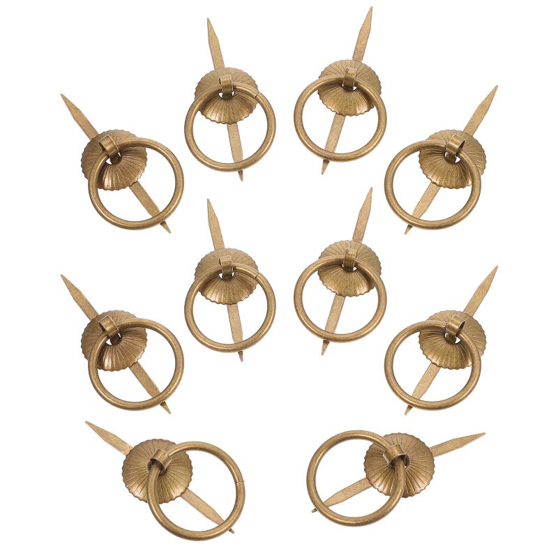 Antique Iron Drawer Pulls 10 Pack Round Ring Cabinet Handles Vintage Kitchen Hardware - Image 2