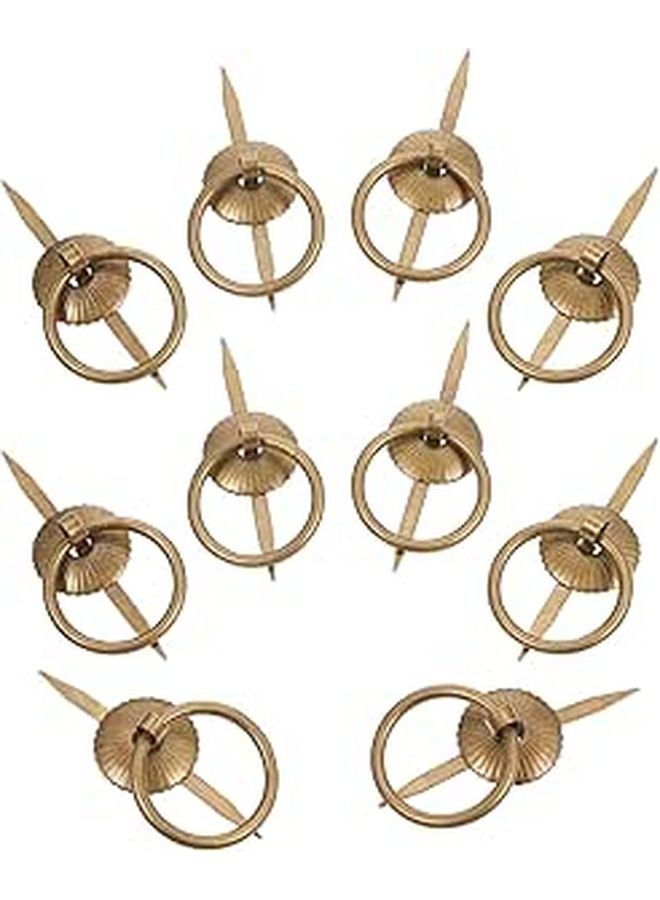 Antique Iron Drawer Pulls 10 Pack Round Ring Cabinet Handles Vintage Kitchen Hardware - Image 1