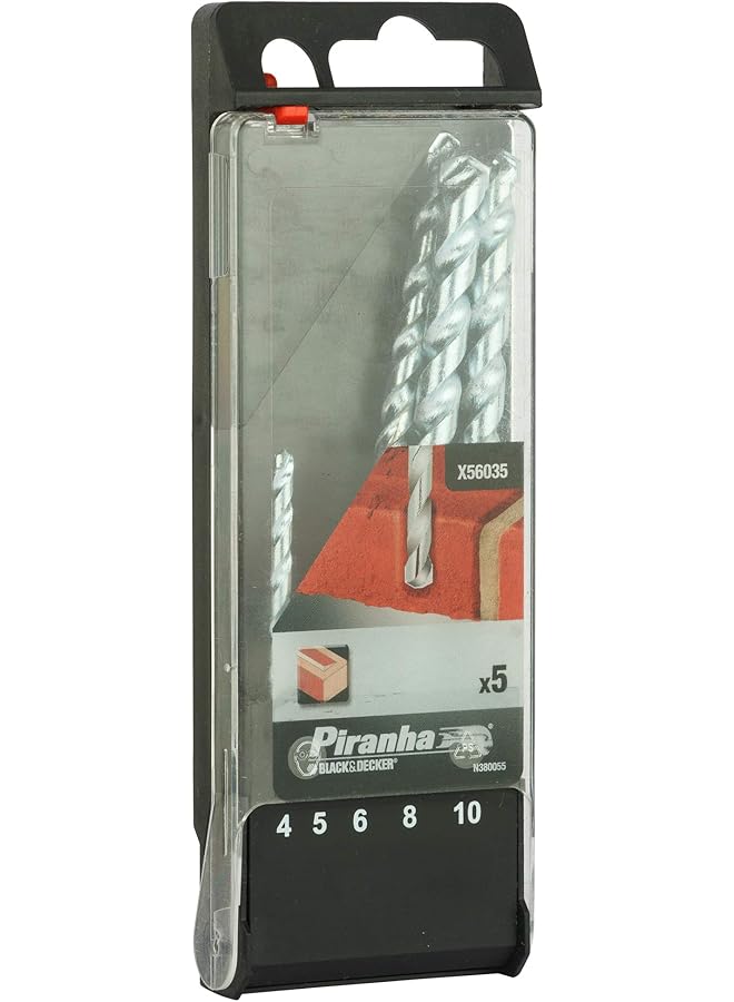 BLACK+DECKER 5 Pieces Piranha Drill Bit Set Orange Black X56035 Qz 2 Years Warranty  - Image 1