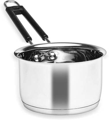 Stephy Stainless Steel Induction Sauce Pan 24 cm and 1.5 LTR. with Black Bakelight Handle - Image 1