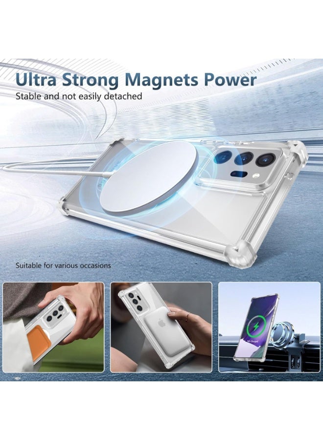 MUNTAQI Clear MagSafe Case for Samsung Galaxy Note 20 Ultra – Shockproof Protective Phone Cover with Magnetic Ring, Non-Yellowing Hard PC Back, Slim Lightweight Transparent Case, Wireless Charging Compatible - Image 4