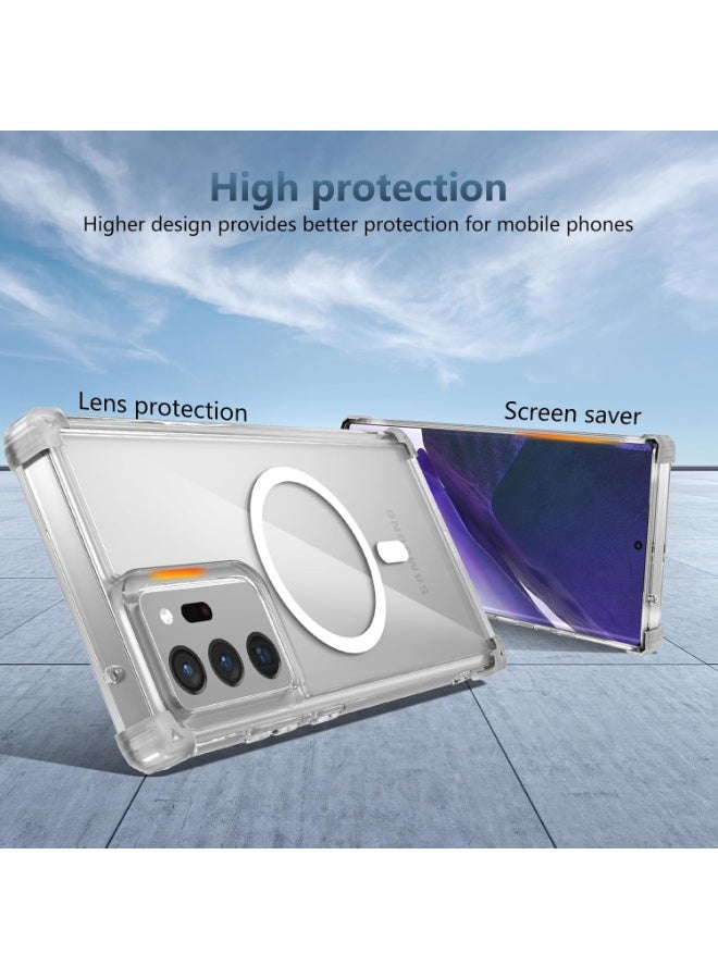 MUNTAQI Clear MagSafe Case for Samsung Galaxy Note 20 Ultra – Shockproof Protective Phone Cover with Magnetic Ring, Non-Yellowing Hard PC Back, Slim Lightweight Transparent Case, Wireless Charging Compatible - Image 2