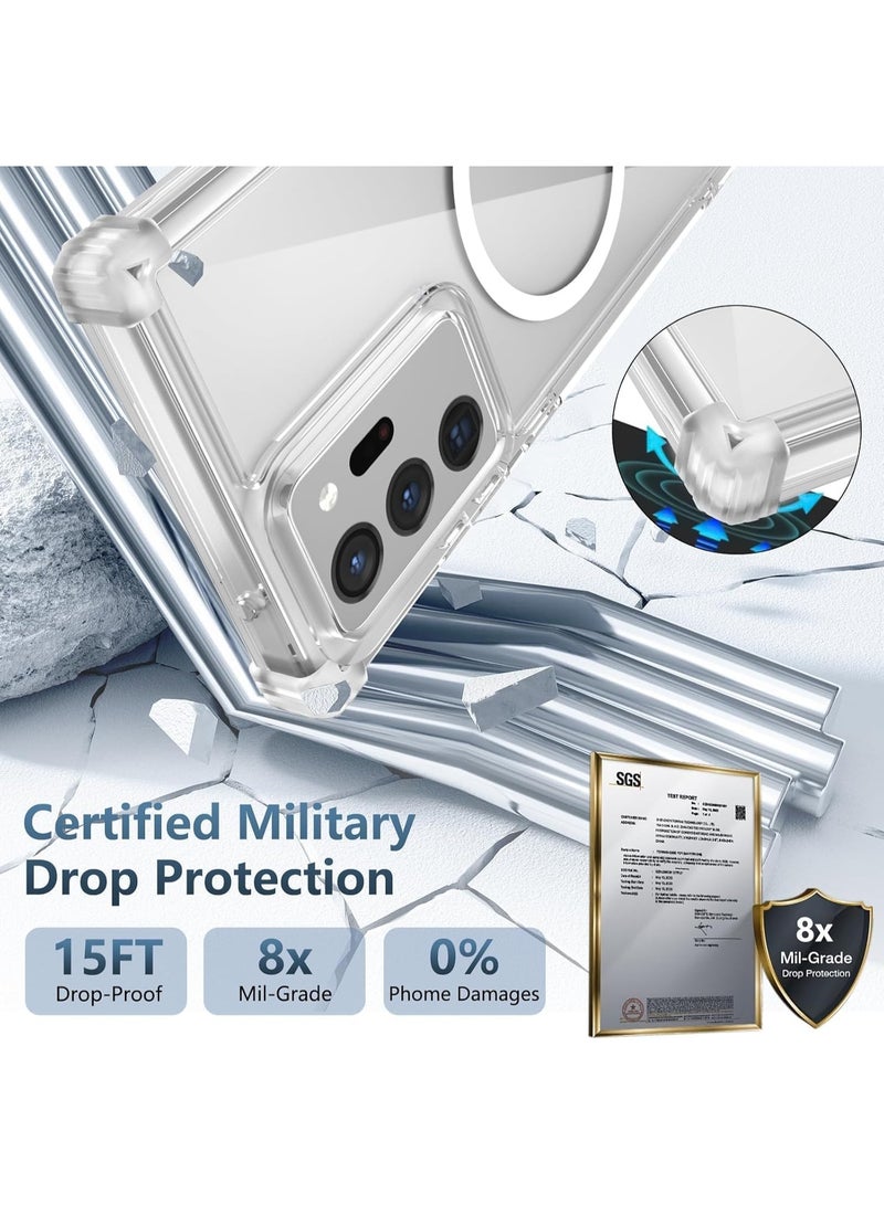 MUNTAQI Clear MagSafe Case for Samsung Galaxy Note 20 Ultra – Shockproof Protective Phone Cover with Magnetic Ring, Non-Yellowing Hard PC Back, Slim Lightweight Transparent Case, Wireless Charging Compatible - Image 3