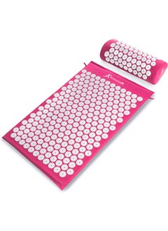 ProSourceFit ProsourceFit Acupressure Mat and Pillow Set for Back/Neck Pain Relief and Muscle Relaxation, Blue 