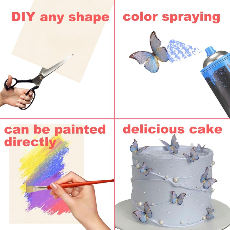 DVECUE Wafer Paper for Edible Ink Printers Glutinous Rice Paper for Cake Decoration 8.2" x 11.6" White - Image 3