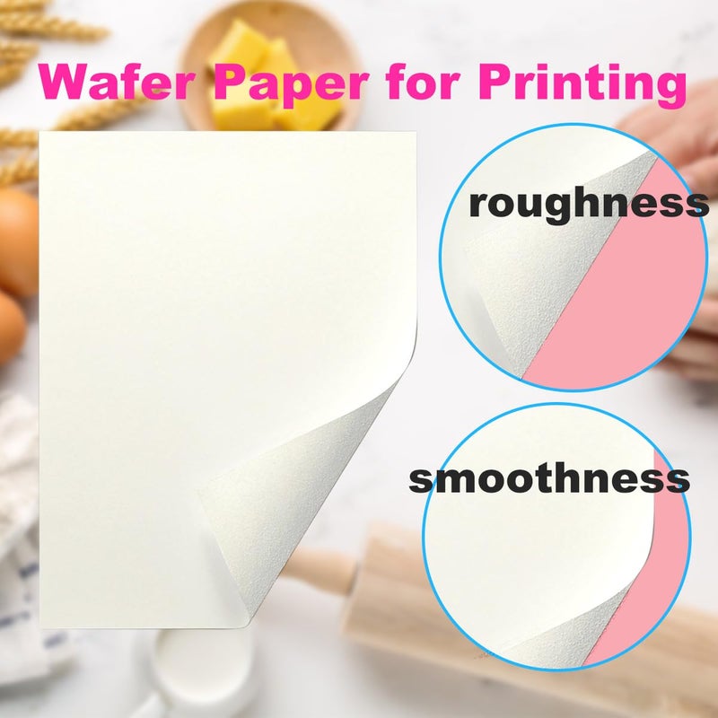 DVECUE Wafer Paper for Edible Ink Printers Glutinous Rice Paper for Cake Decoration 8.2" x 11.6" White - Image 5