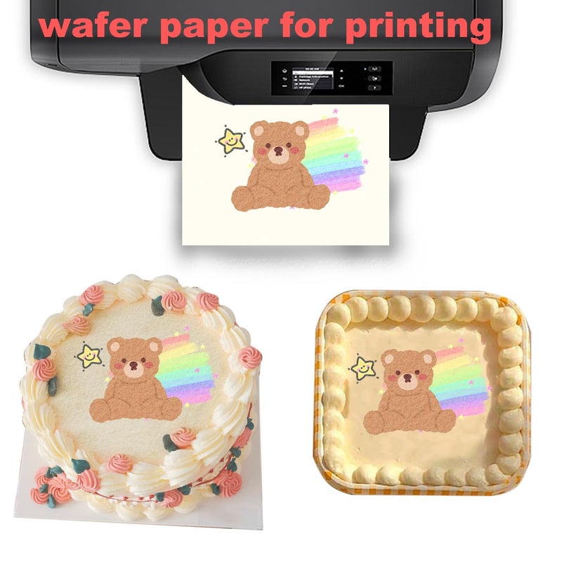 DVECUE Wafer Paper for Edible Ink Printers Glutinous Rice Paper for Cake Decoration 8.2" x 11.6" White - Image 4