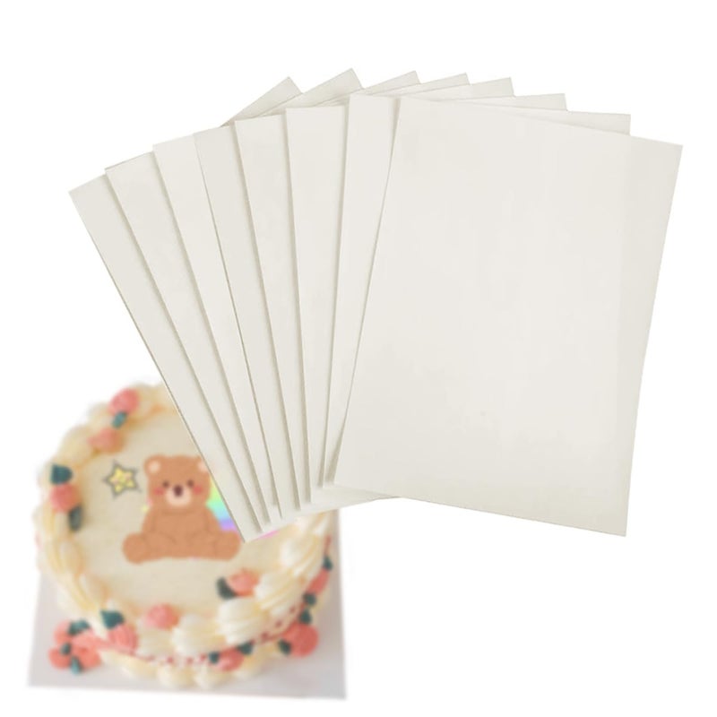 DVECUE Wafer Paper for Edible Ink Printers Glutinous Rice Paper for Cake Decoration 8.2" x 11.6" White - Image 1