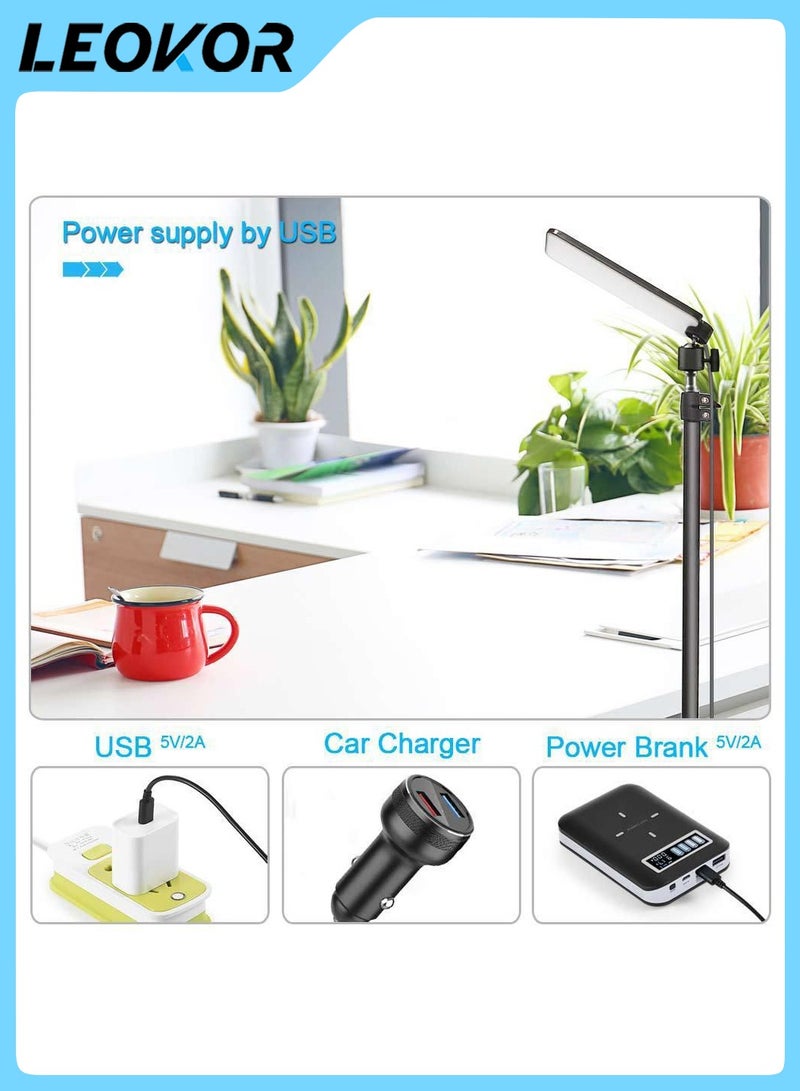 LEOKOR video Light,telescopic support,Desktop Laptop Ring Light for Video Recording,Live Streaming,Video Conference,Camping Light - Image 2