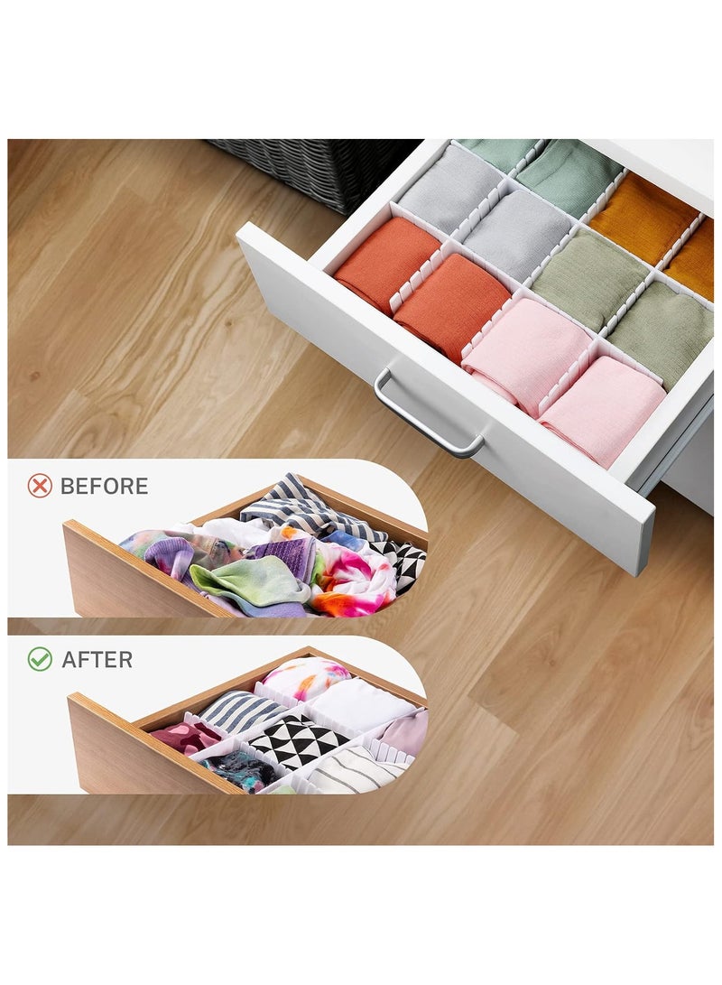 TPGP 15Pcs Drawer Dividers for Clothes Adjustable Drawer Organizer for Underwear Makeup Kitchen Utensils Tools 16” x 2.7” DIY Dresser Drawer Separators Organizers for Bedroom Kitchen Office  - Image 5