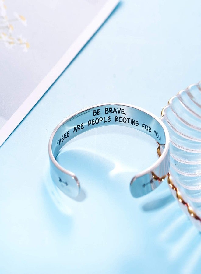 LParkin Inspirational Message Warrior Bracelet Jewelry Be Brave There are People Rooting for You Inspiration Sympathy Gift Message Bracelet - Image 5