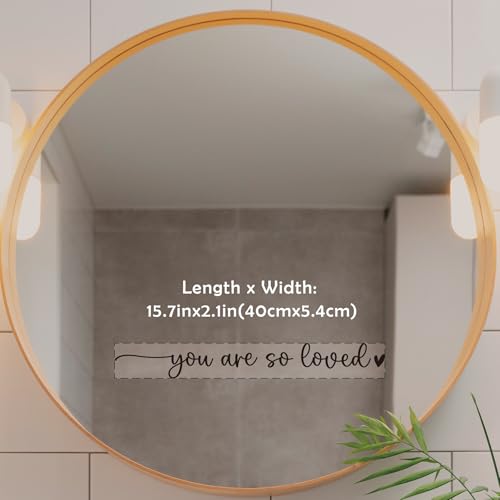 SWITHOM You are so Loved Mirror Decal Vinyl Decal Bathroom Wall Decals Mirror Sticker for Girls Positive Affirmation Decal for Girls Room Bedroom 157x2 inch Vinyl Decal Without Mirror - Image 3