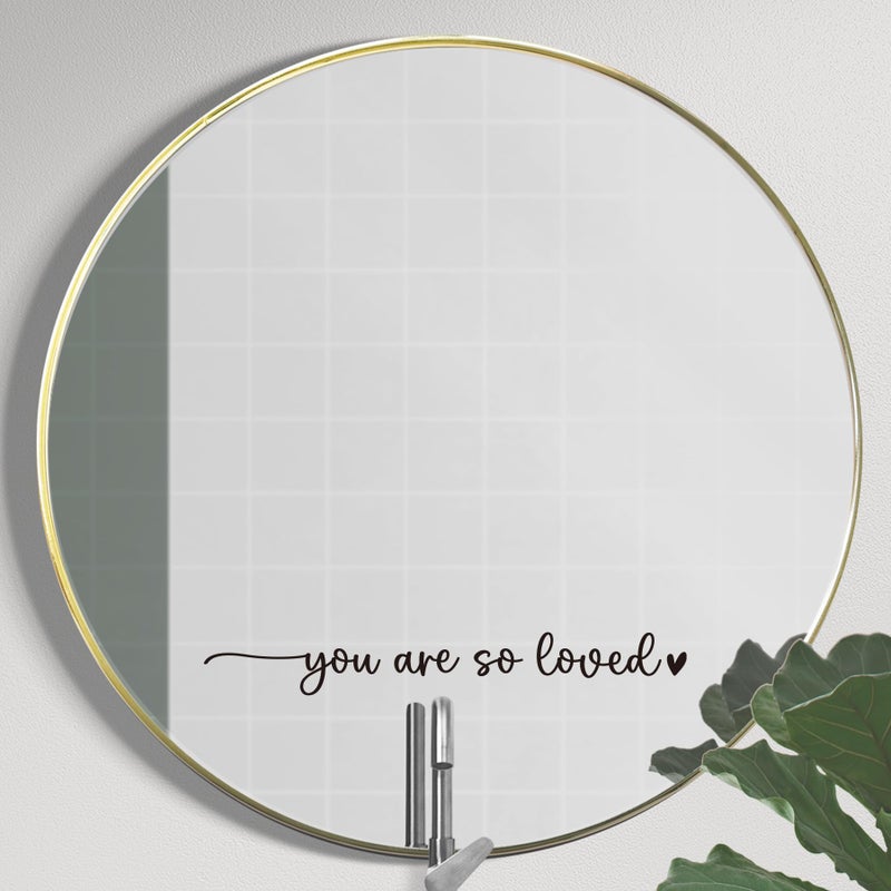 SWITHOM You are so Loved Mirror Decal Vinyl Decal Bathroom Wall Decals Mirror Sticker for Girls Positive Affirmation Decal for Girls Room Bedroom 157x2 inch Vinyl Decal Without Mirror - Image 2