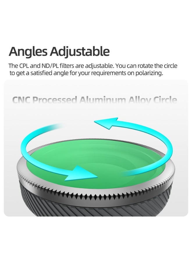 ND CPL Camera Lens Filter Compatible with Insta360 GO Ultra, ND/PL Adjustable Polarizer w/Neutral Density Filters, Multi Layer HD Optical Glass (4 Pack ND8/PL+ND16/PL+ND32/PL+ND64/PL) - Image 5