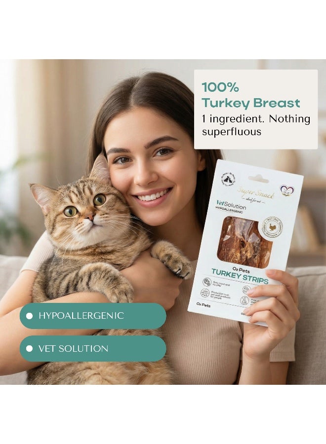 اوه تو بيتس  O2Pets Vet Solution شرائح ديك رومي للقطط – مكافأة بمكوّن واحد فقط من صدر الديك الرومي النقي 100٪ – وجبة خفيفة هيبوالرجينيك وخالية من الحبوب للقطط ذات الهضم الحساس والحساسيات ولدعم صحة الجلد. - Image 3