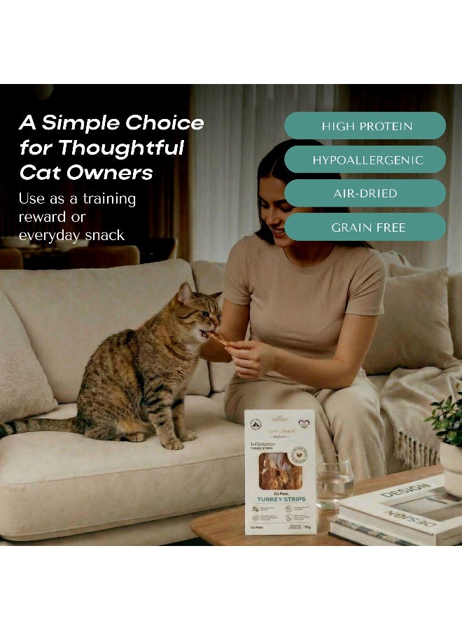 اوه تو بيتس  O2Pets Vet Solution شرائح ديك رومي للقطط – مكافأة بمكوّن واحد فقط من صدر الديك الرومي النقي 100٪ – وجبة خفيفة هيبوالرجينيك وخالية من الحبوب للقطط ذات الهضم الحساس والحساسيات ولدعم صحة الجلد. - Image 4