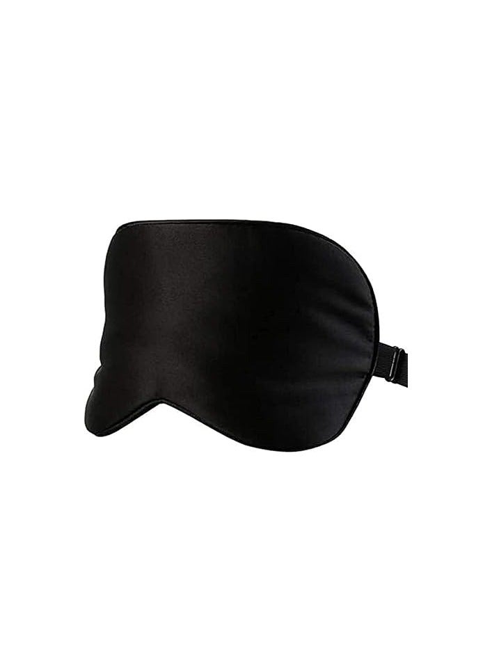 أمازينج. إي جي بي غطاء قناع العين المريح للنوم من الحرير الخالص من شركة AmazingEGP || غطاء قناع عين للسفر من الحرير الطبيعي، معصوب العينين ناعم، قناع عين من الساتان الحريري 100% (أسود) - Image 1