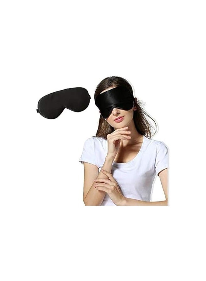 أمازينج. إي جي بي غطاء قناع العين المريح للنوم من الحرير الخالص من شركة AmazingEGP || غطاء قناع عين للسفر من الحرير الطبيعي، معصوب العينين ناعم، قناع عين من الساتان الحريري 100% (أسود) - Image 2