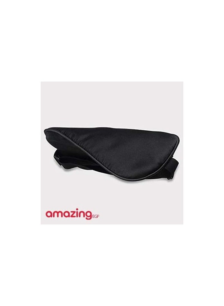 أمازينج. إي جي بي غطاء قناع العين المريح للنوم من الحرير الخالص من شركة AmazingEGP || غطاء قناع عين للسفر من الحرير الطبيعي، معصوب العينين ناعم، قناع عين من الساتان الحريري 100% (أسود) - Image 3