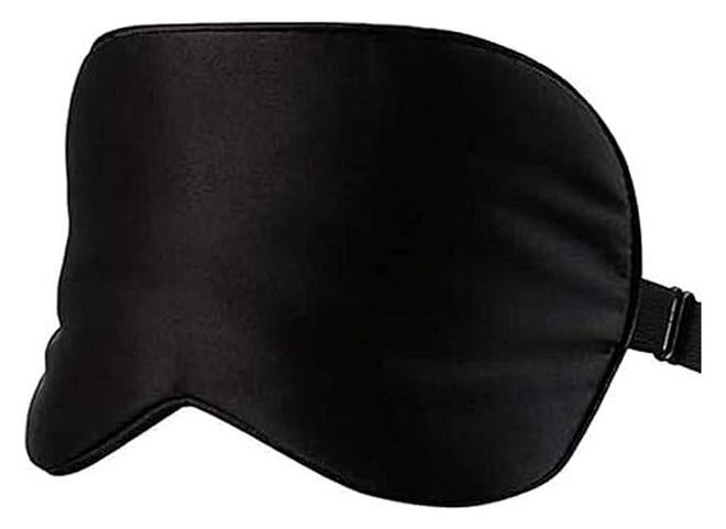 أمازينج. إي جي بي غطاء قناع العين المريح للنوم من الحرير الخالص من شركة AmazingEGP || غطاء قناع عين للسفر من الحرير الطبيعي، معصوب العينين ناعم، قناع عين من الساتان الحريري 100% (أسود) - Image 1