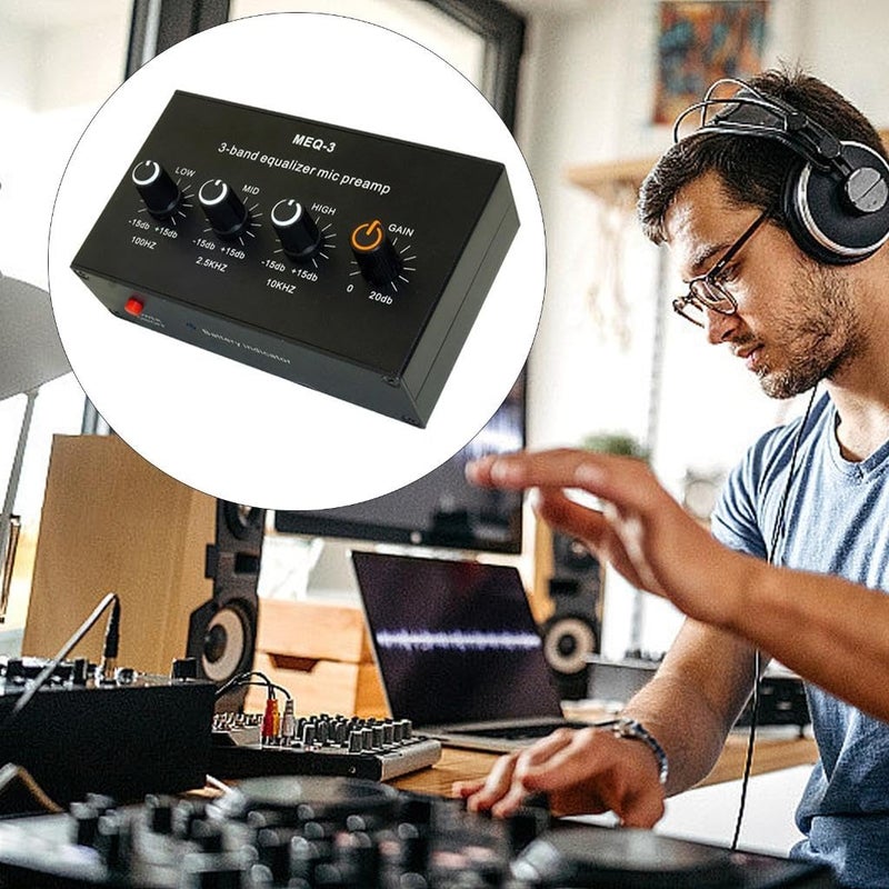 Professional Microphone Preamplifier with Tone Control and Long Battery Life for Live Sound - Image 4