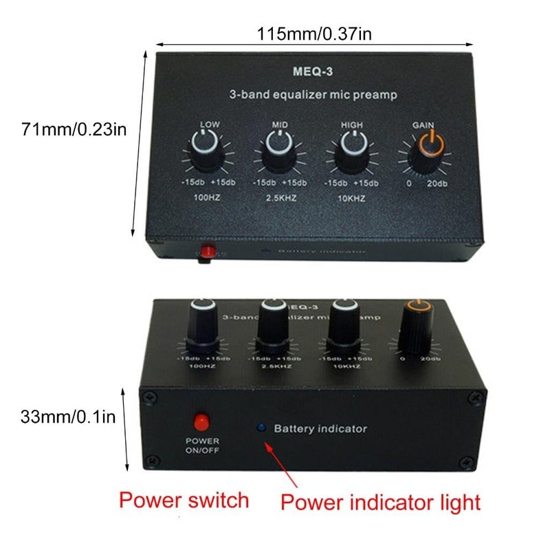 Professional Microphone Preamplifier with Tone Control and Long Battery Life for Live Sound - Image 5