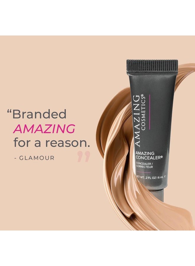 AmazingCosmetics كونسيلر مدهش من Amazing Cosmetics، كونسيلر طويل الأمد بتغطية كاملة لمحيط العين، الهالات السوداء، حب الشباب، العيوب والبقع، درجات تصحيح اللون، يذوب في البشرة للحصول على لمسة طبيعية - Image 3