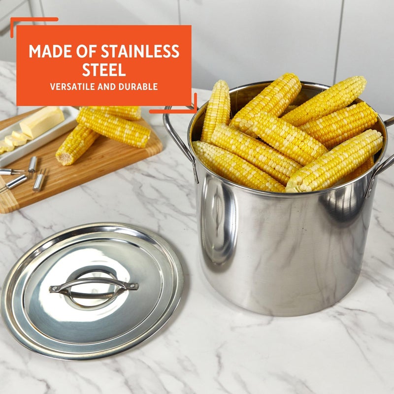 IMUSA 16Qt Stainless Steel Stock Pot with Lid, Large Cooking Pot for Soups, Boiling Seafood, Pasta, Stews, and Family Meals - Image 3