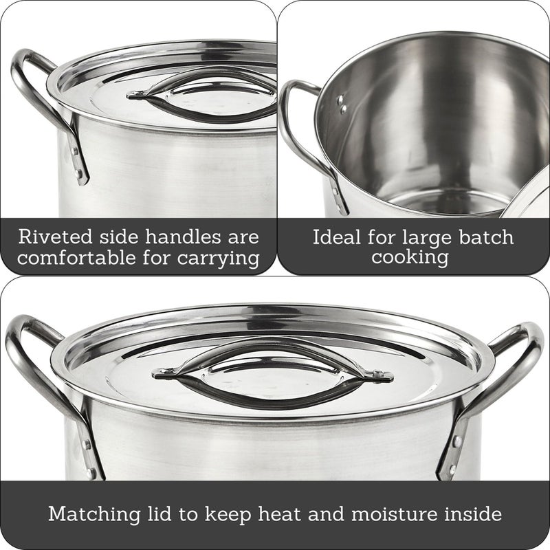 IMUSA 16Qt Stainless Steel Stock Pot with Lid, Large Cooking Pot for Soups, Boiling Seafood, Pasta, Stews, and Family Meals - Image 2