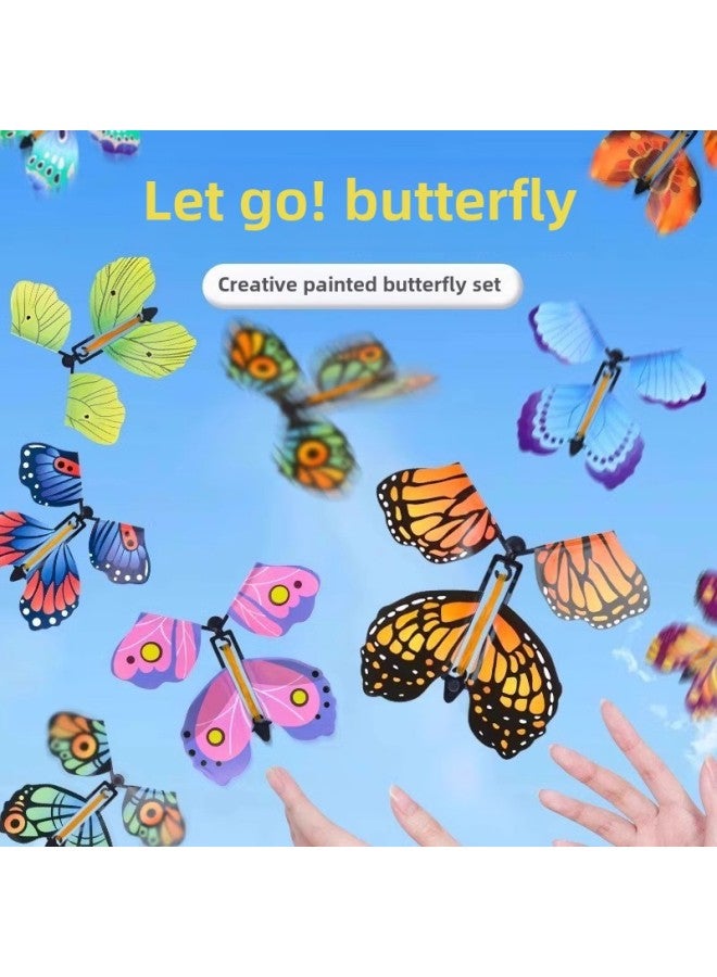 Children's Outdoor Toys Flying Butterfly Spray Flower Gift Box Flying Comer Parent-Child Interactive Bamboo Dragonfly Gift-Colour:Pack Of 10  Random Colors  - Image 5