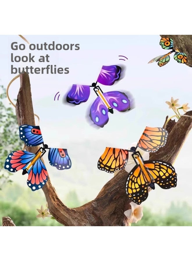 Children's Outdoor Toys Flying Butterfly Spray Flower Gift Box Flying Comer Parent-Child Interactive Bamboo Dragonfly Gift-Colour:Pack Of 10  Random Colors  - Image 3