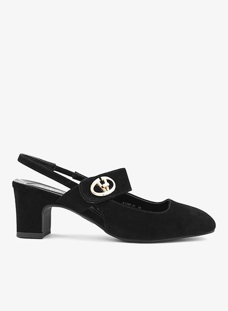 Cuple Women Slingback Block Heel Shoes