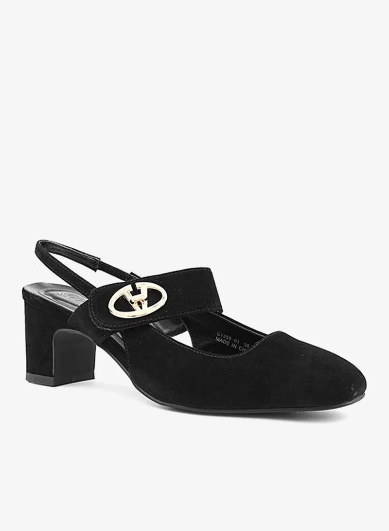 Cuple Women Slingback Block Heel Shoes