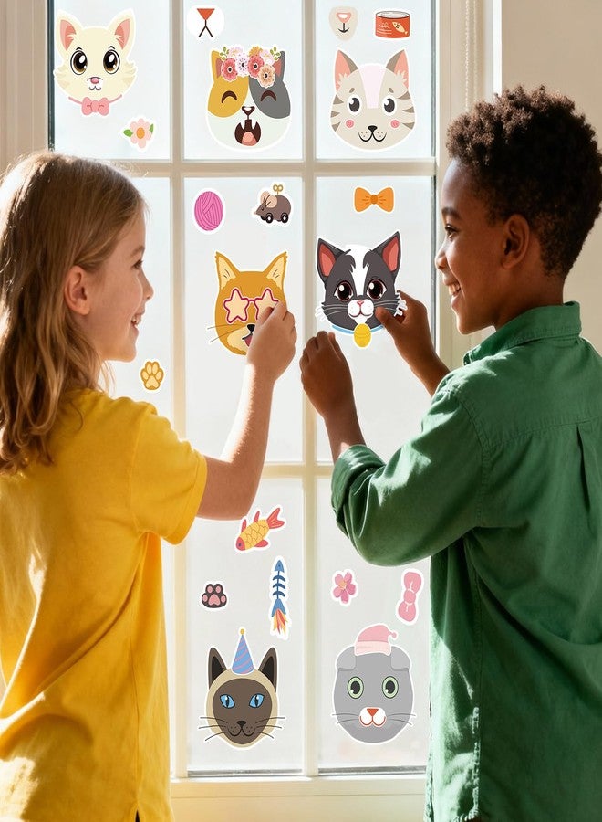 Abilat 32 Pcs Cat Make a Face Stickers Sheets for Kids Toddlers Make Your Own Animal Stickers Cat Theme Party Supplies Crafts Birthday Party Gifts Classroom Rewards - Image 4